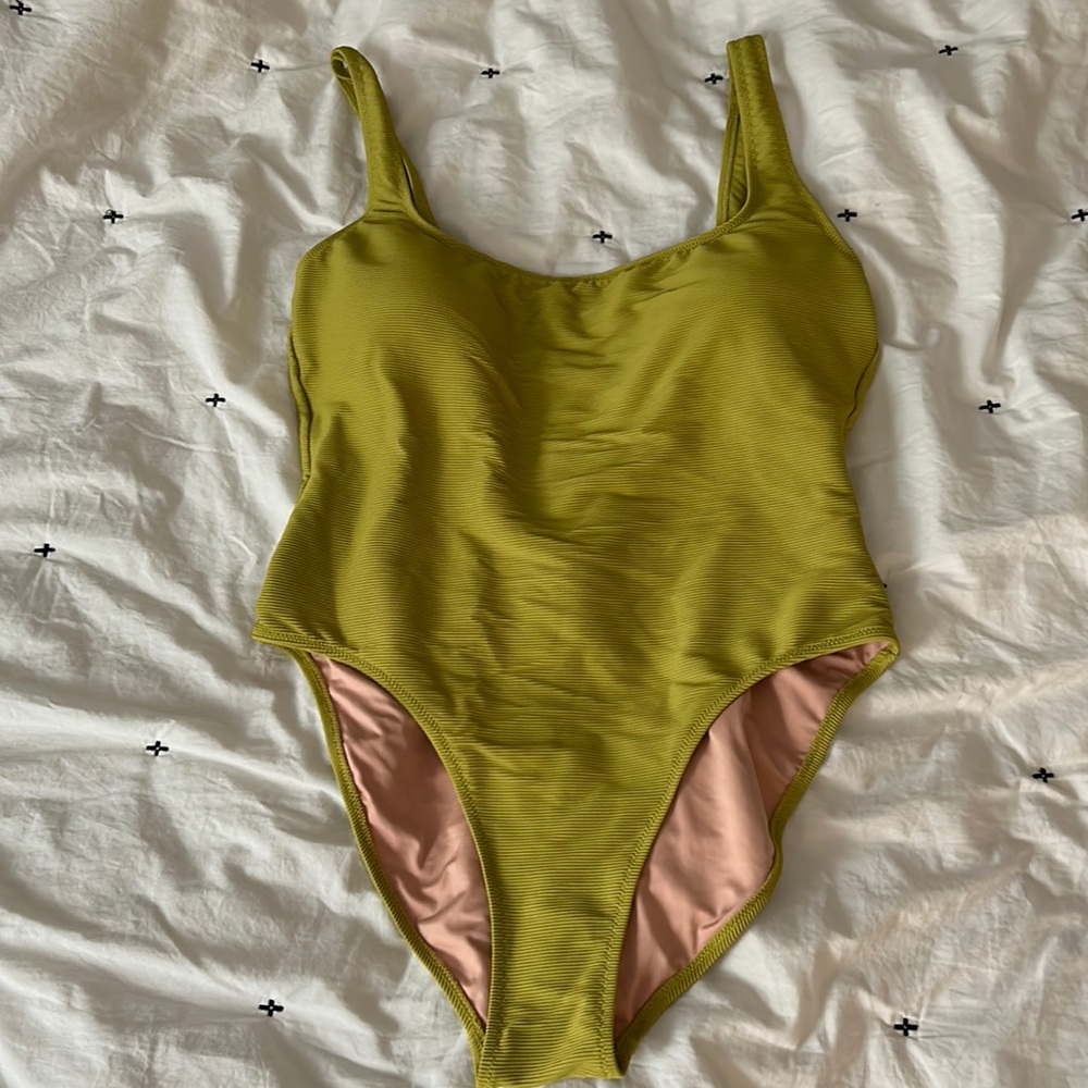 Citron Ribbed one piece swimsuit